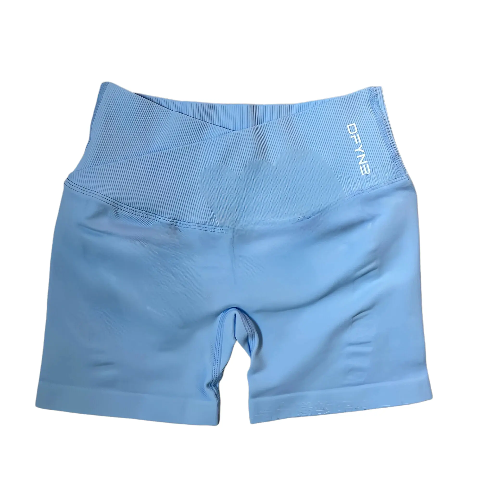 DFYNE Vision Crossover Waist Seamless Shorts Women – Butt Lifting Yoga Fitness Shorts