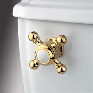212 MAIN Buckingham Cross Shape Tank Lever - Polished Brass, Vintage Bathroom Hardware, Easy Install
