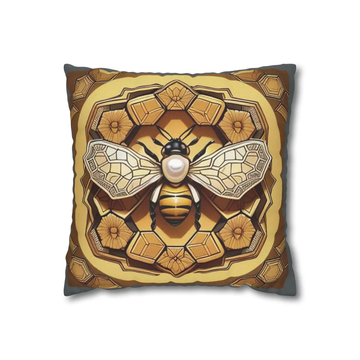 Zen Bee Pillow Spun Polyester Square Pillow Case