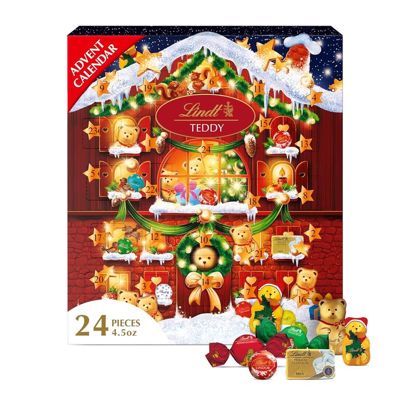 Holiday Teddy Bear Chocolate Candy Advent Calendar, 4.5 oz.