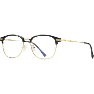 FEISEDY Blue Light Blocking Computer Eyeglasses Anti Blue Light Retro Semi Rimless Eyewear B2456
