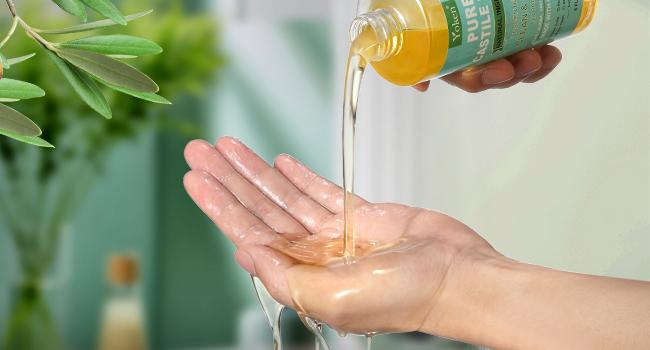 Yoken Pure Castile Liquid Soap Organic (EWG Verified, Unscented, 8 OZ), Made with Organic Oils, No Added Fragrance, Vegan, Castile Soap Liquid for Face, Laundry, Dishes, Sensitive Skin, Travel soaps