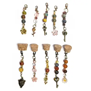 Mini Glass Vial Notebook Charms - Cottagecore Journal Accessories & Planner Keepsakes | Flower & Key Charms