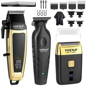 ✈️ HIENA 3-in-1 Cordless Grooming Kit｜USB Fast Charge, Adjustable Blade & Multi-Size Combs for Hair, Beard & Body Trimming. Perfect for Home & Travel, An Ideal Gift for Men