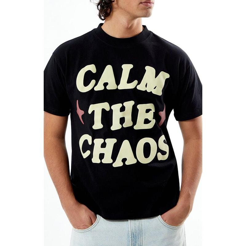 Pacsun Men's Calm The Chaos Boxy Puff Graphic T-Shirt
