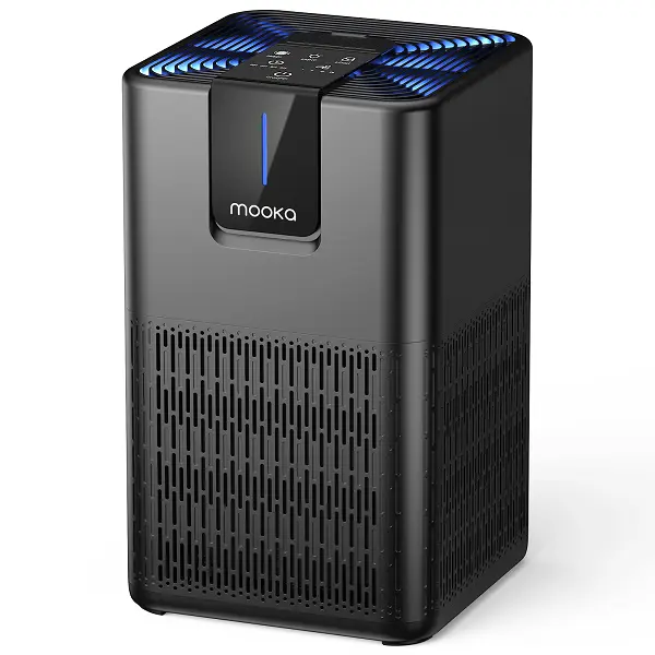 MOOKA M05 Air Purifier for Home, 1250 Ft² Coverage, H13 HEPA Filter, 3-Layer Filtration, Aromatherapy, 15dB Quiet Sleep Mode, Pet Odor Removal