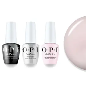 OPI Intelli-Gel Combo - Super Base Coat, Super Gloss Top Coat & H82 Let's Be Friends!, FREE Nail Sticker MO-658