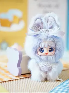 QIQI-Sanmi-Rabbit Sweet Bud Rubbit Plush toy,Bunny Plush Dolls，Soft Furry Collectibles，Backpack or clothing decoration，Stuffed Animal