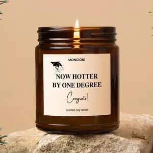 Now Hotter by One Degree - Congrats! Graduation Gift, Funny Grad Candle, College Gift, Soy Candle
