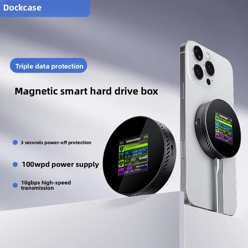 Dockcase Magnetic Enclosure PD Powered Visual Display 2242 NVMe 10GBPS
