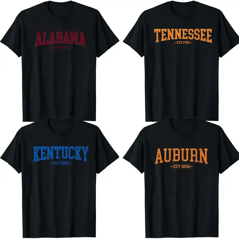 Vintage Varsity State T-Shirt by Kaylan Eppes, Distressed Unisex Graphic Tee for Students & Campus Wear, for Daily Use, USA-Made & Printed Apparel	