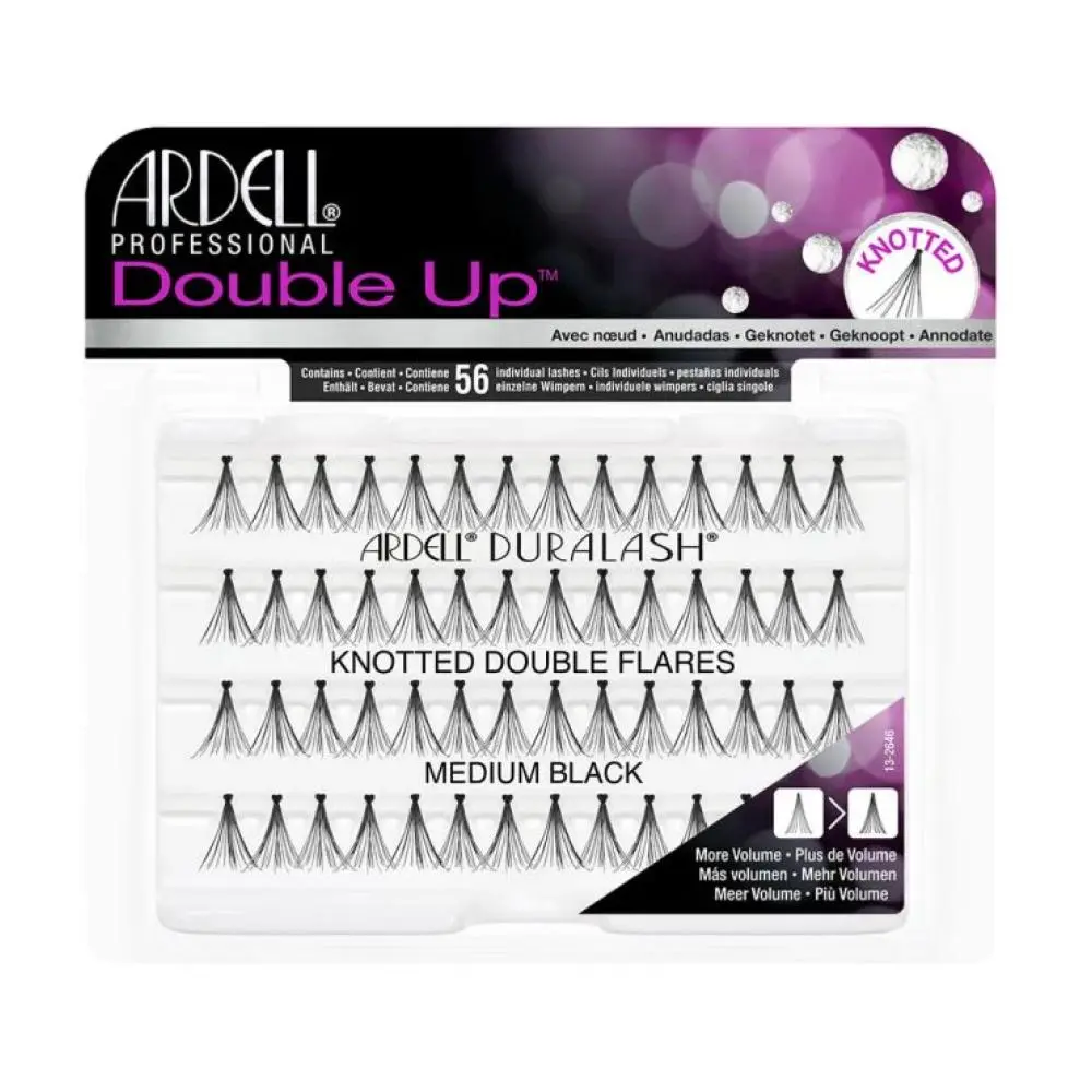 Ardell Double Individuals Knotted Long Lashes for a Natural Full Look, DD Curl, Waterproof Black Eyelash Extensions for Adults