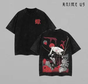 Puppet Master Sasori of the Red Sand x Naruto Anime Double Printed Vintage Washed Tee Unisex Oversize Anime Manga Washed Heavyweight Cotton T-shirt Naruto Merch Sasori Fan