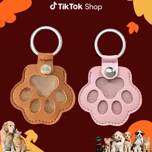 TikTokShopfalldealsforyou Pet Hair Storage Keychain, Cat Paw Shaped Keychain, Pet Memorial Gift Keyring, Handmade Key Holder for Collecting Cat and Dog Hair