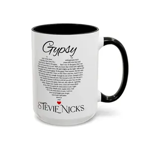 Stevie Nicks Gypsy Accent Mug, Vintage Song Lyric Coffee Cup, Fleetwood Mac Fan Gift, Retro Music Lover Mug, Rock Band Merchandise