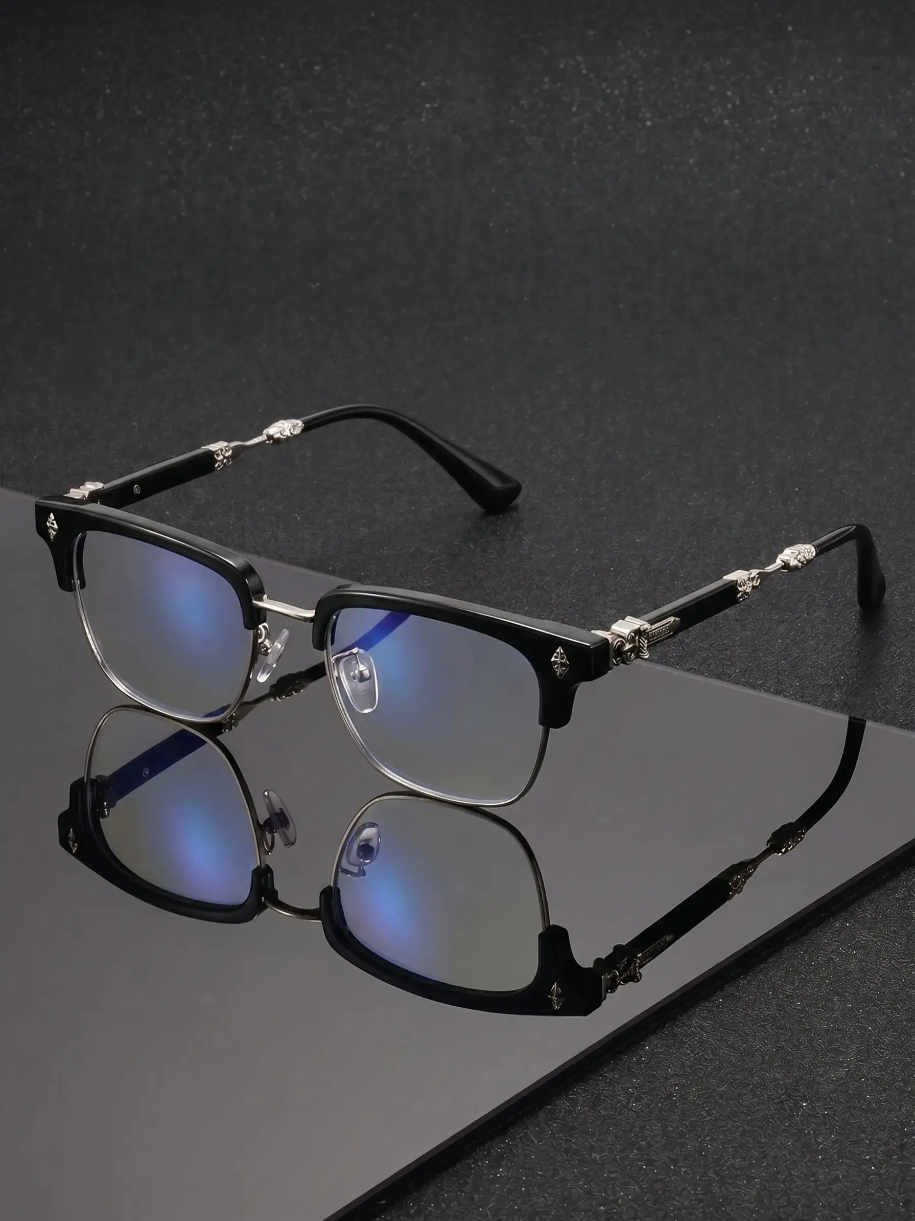 Unisex Square Blue Light Glasses - Lightweight PC Alloy Frame Computer Eyewear for Daily Screen Use