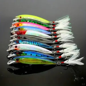 10pcs Artificial Minnow Fishing Lures Baits 9cm 7g Fishing Tackle Crankbait Bass Hard Bait Swimbait Fishing Lure