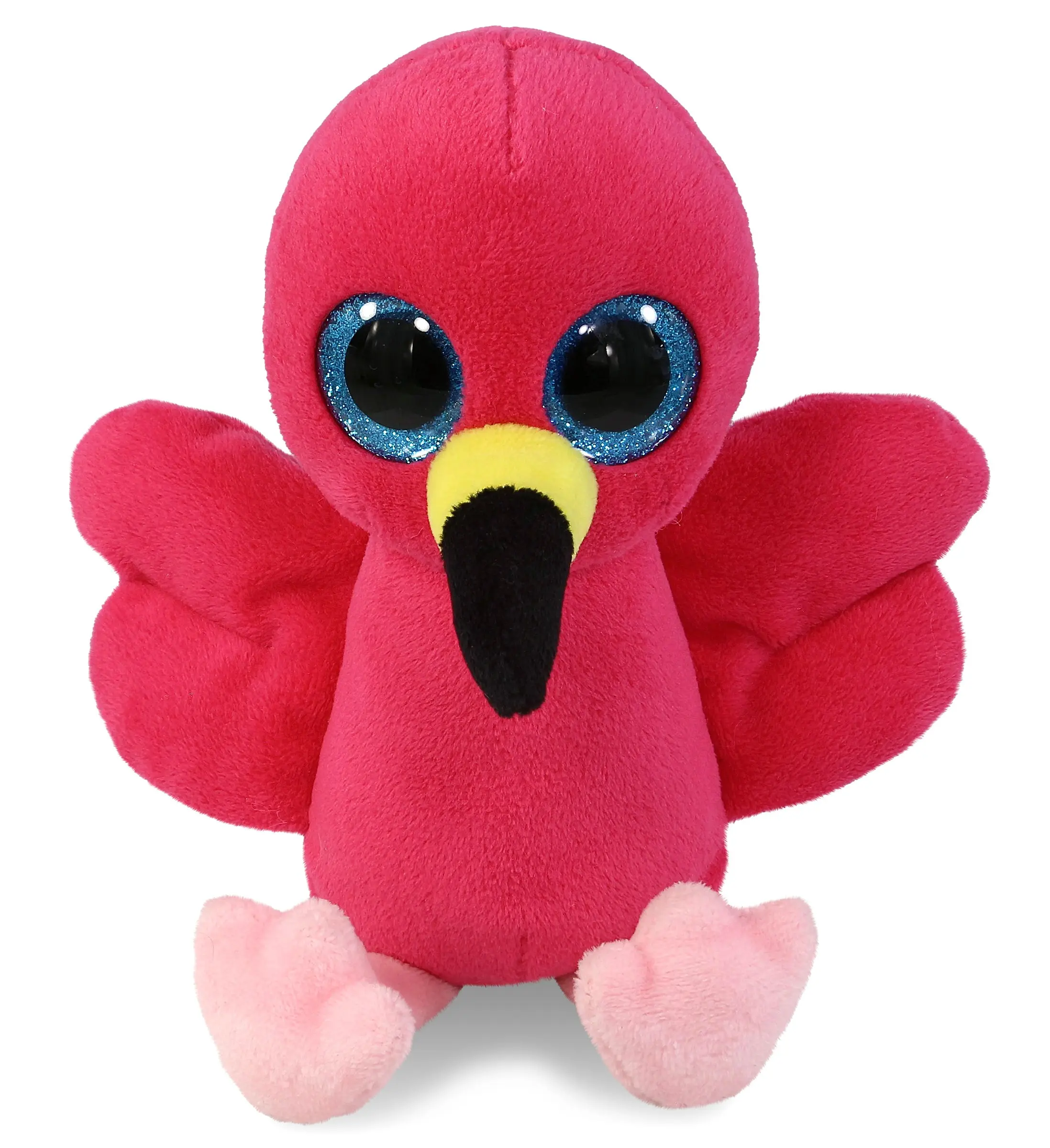 DolliBu Flamingo Big Eye Plush - Super Soft Stuffed Animal, Cute Wildlife Animal Plush, Adorable Fluffy Stuffed Animal for Boys, Girls, Stuffed Zoo Animals Plush Gift for Babies, Kids, Adults - 6 Inch