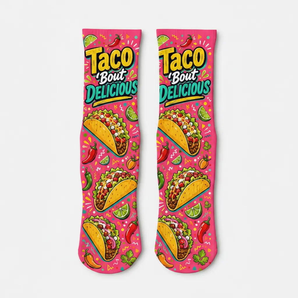 Food Taco Bout Delicious socks