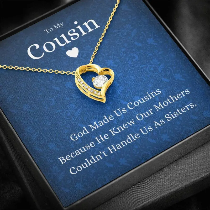 Heart Necklace, To My Cousin, God Made Us Cousins, For Cousin, Cousin Necklace, Cousin Wedding Gift, Cousin Idea, Cousin Best