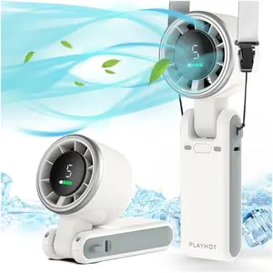 Portable Handheld High Speed Fan, 5-speed Airflow Wind, Foldable & Hanging Neck Fan, Suitable for Family, Travel, and School, Best Friend Gifts