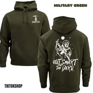 Outsmart The Dark Grim Reaper Hoodie - Night Life Hunting - Thermal Camo Reaper Sweatshirt Predator Gear - Men's Pullover Gift for Night Hunters