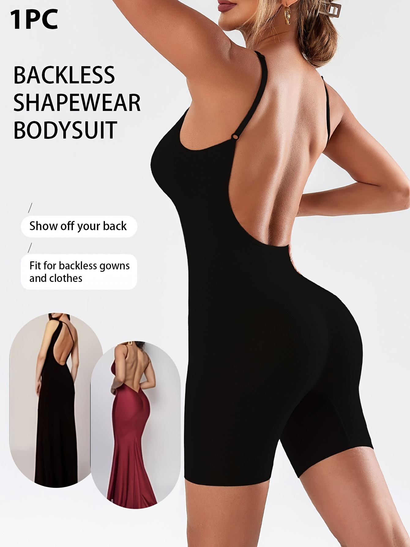 A Women'S Adjustable Strap Bodysuit with a Large U-Back Design, Featuring a Seamless Full-Body Shaping Effect, Tummy Control, And a Focus on Enhancing The Hips And Back