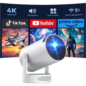 Projector with WiFi and , Mini Projector Support 4K, Auto  Portable Projector for Bedroom  Theater, -in Speaker, -Band WiFi 6