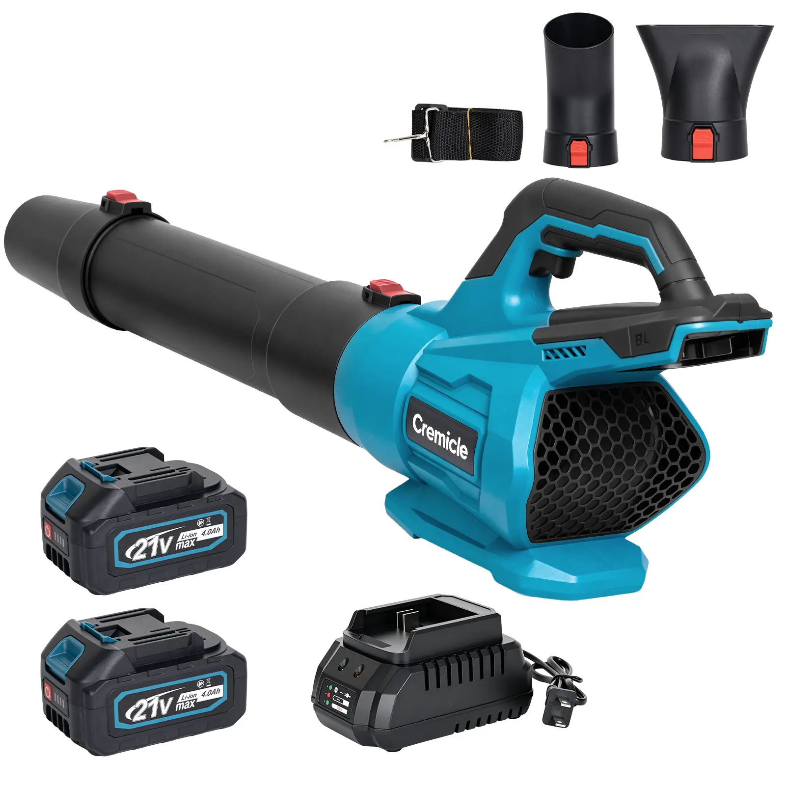 Leaf Blower Cordless, 650CFM Electric Leaf Blowers with 2 x 4.0Ah Batteries and Charger, Powerful Blowers for Lawn Care, Patio, Dust, Blowing Leaves