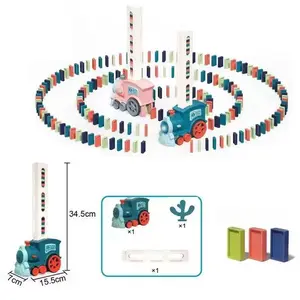 Unisex Electric Domino Train Toy for Kids, Educational Automatic Domino & Building Block Laying Toy for Toddlers