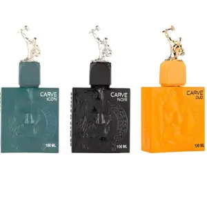 (3pc Bundle Pack) Carve Icon, Carve Noir + Carve Oud by Attar de Astana EDP Spray, 3.4oz