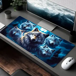 Stylish Wolf-Themed Large Mouse Pad Non-Slip, Washable Desk Mat for Gaming  Office Use Durable Rectangular Design deal Gift for Gamers_ Mousepad Aesthetic_ Gaming Deskmat Rgb Led_Gaming Mouse Pad_ Mouse Pad_ Anime_ Desk Mat