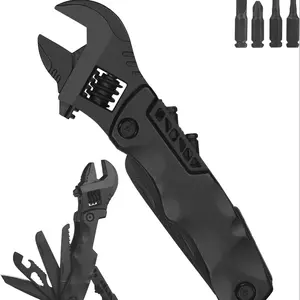 Multi-Functional Adjustable Wrench with Pliers and Bottle Opener, Portable Camping Gear for DIY and Repairs, Ideal Gift for Men