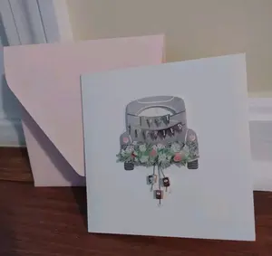 Honeymoon Car w/Cans " Just Married "