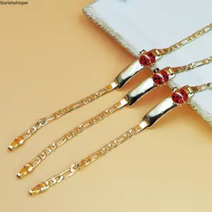 Gold Tone Ladybug Enamel Bracelet for Women & Girls, Cute Spring Inspired Design, Trendy Aesthetic Fashion Jewelry, Lightweight & Delicate for Daily Wear, Outdoor & Holiday Gift Giving