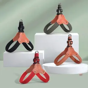 Adjustable Y-Shaped Dog Harness and Leash Set Soft Breathable Vest for Small to Medium Dogs Safe Secure Training Walking Swimming Harness with Durable Buckle Spring Blossoms Heavy Duty Reflective Leash durable  pet  gear