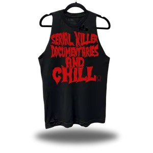 SERIAL KILLER DOCUMENTRIES AND CHILL ROAD RASH BLACK TANK TOP