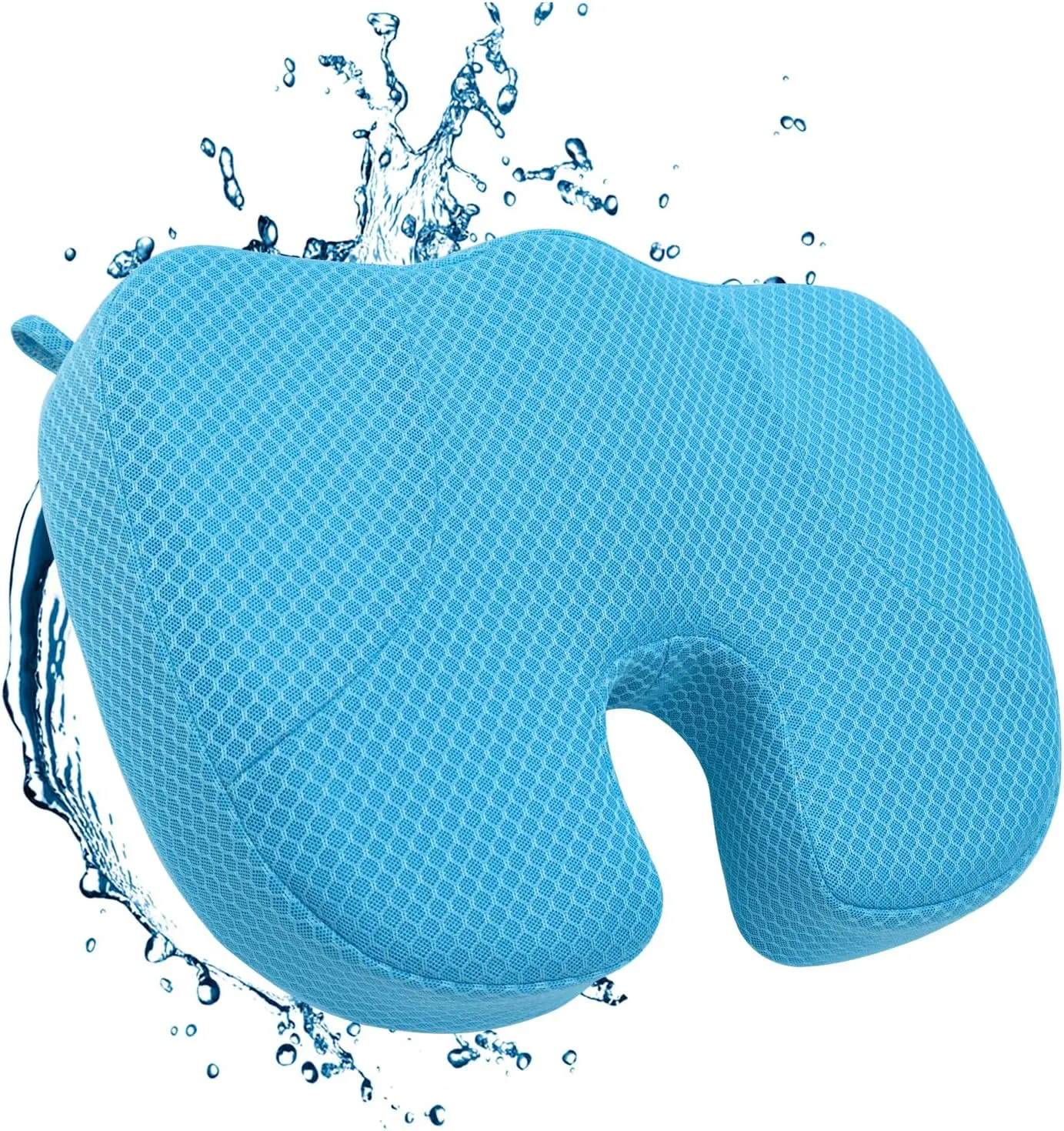 Hot Tub Booster Seat, 4D Air Mesh Weighted Hot Tub Pillow with  Non-Slip Suction Cups,  Booster Cushion, Quick Dry  Pillow Hot Tub Accessories for Adults Indoor Outdoor (Blue)