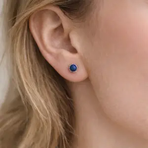 Sterling Silver Lapis Lazuli Stud Earrings