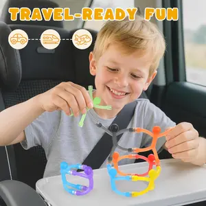 10Pcs Magnetic Fidget Figures for Kids - 1-Piece Silicone Design, Safe Never-Drop Magnets, Quiet Travel Toy for Car/Airplane, ADHD Anxiety Relief, Boys Toys Gift for 3+