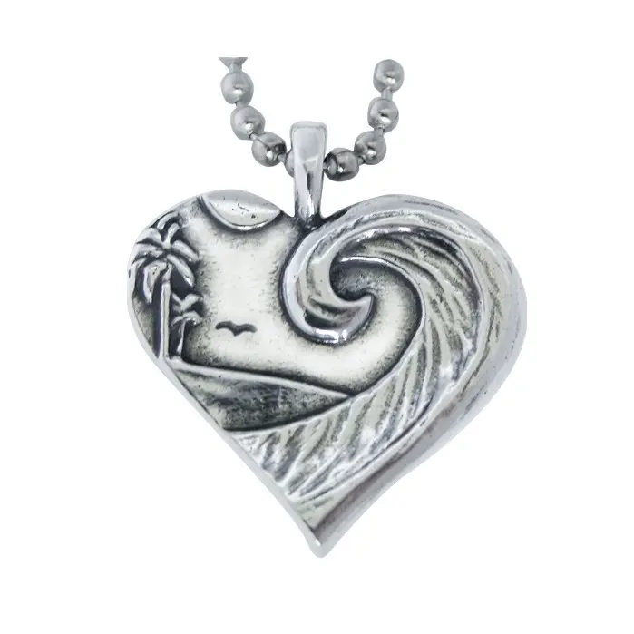 The Coastal Love Pendant by Strickly Boarding jewelry and Joe Paradise Made for surfers. Keep the stoke with you always!