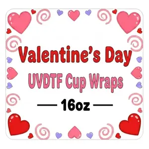 Valentine's Day Theme - 16 oz UVDTF Cup Wraps