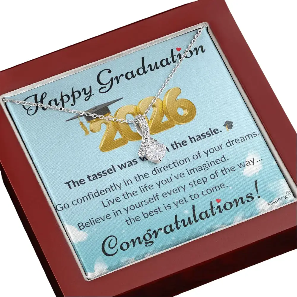 Class of 2026 Graduation Gift Necklace for Her – Graduation Jewelry Gift for Daughter, Niece, Friend or Coworker – High School & College Graduate Necklace with Luxury Gift Box