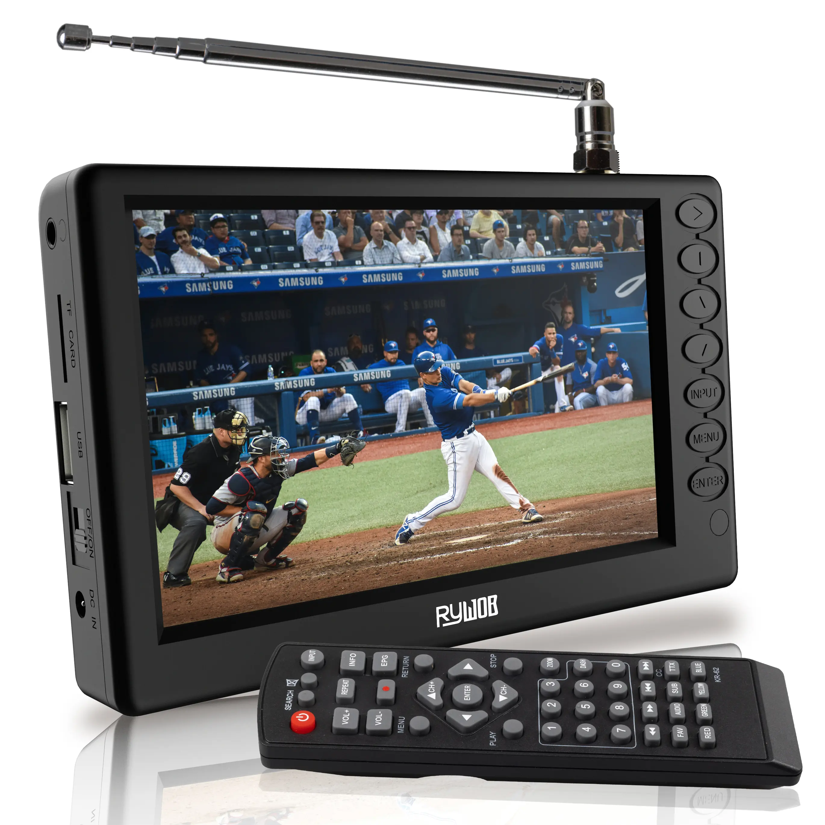 5''Small Portable TV,Mini Digital TV with ATSC/TF Card/USB,Battery Operated TV with Stand for Camping,Car,Kitchen,Travel,Emergency