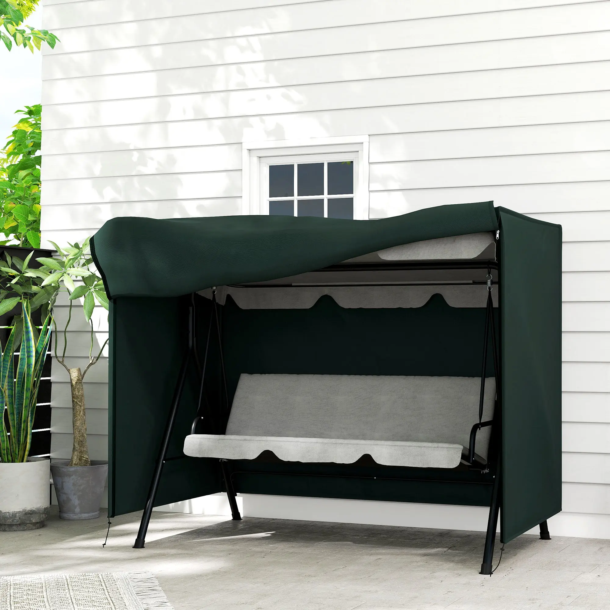 Outdoor Patio Swing Cover — Waterproof, UV & Dust-Resistant (Dark Green, 81"×49"×65")