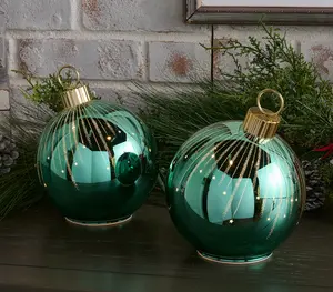 Set of 2 6" Starry Night High Shine Ornaments