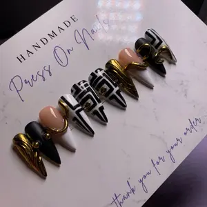 Custom Press-On Nail Set Handmade High-Quality Materials Tailored to Your Design Shape & Length Message Before Purchase