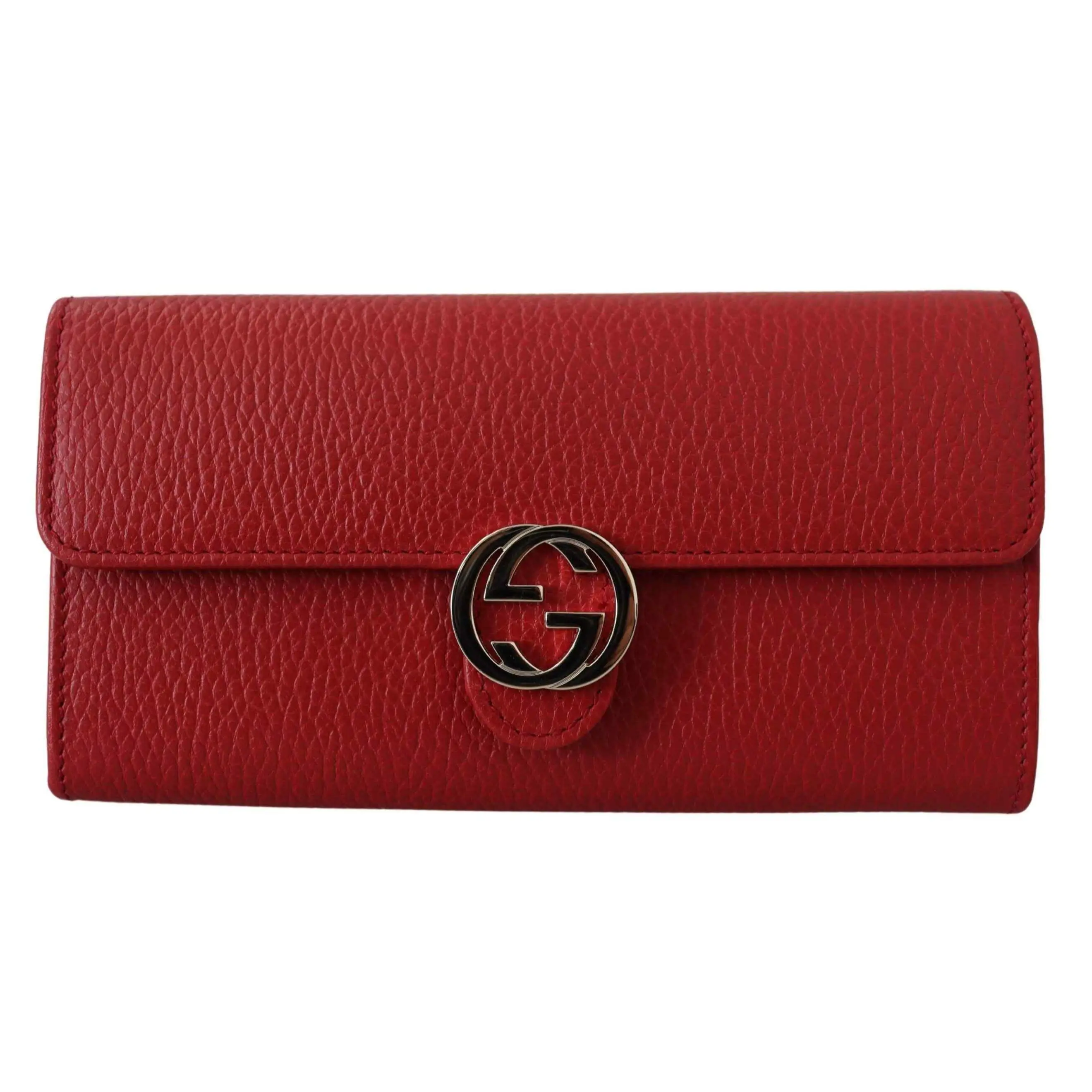 Pre-owned GUCCI Calf leather clutches & wristlets Icon Red Interlocking GG Leather Wallet