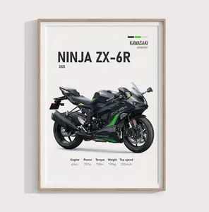 2025 Kawasaki Ninja ZX-6R Poste Gift for Sportbike Fans Perfect for Motorcycle Lovers & Collectors - No Frame