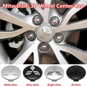 4 Piece 60mm Car Wheel HUB Center Cap Emblem Badge, Integrated Rim Markers, Fits Mitsubishi Lancer 9 Outlander 3 Asx L200 Pajero Eclipse